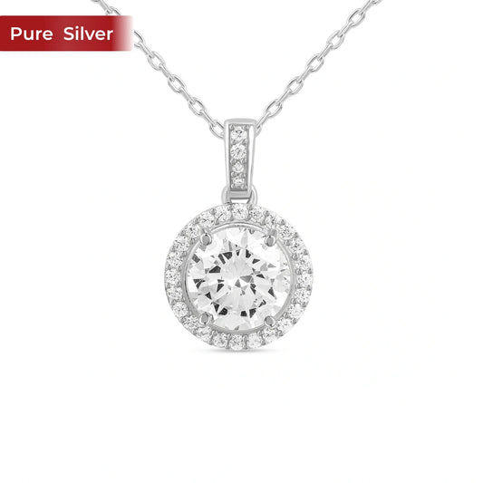 Roovi 925 Sterling Silver Diamond Pendant Necklace for Women | Lightweight Minimal Daily Wear with Chain