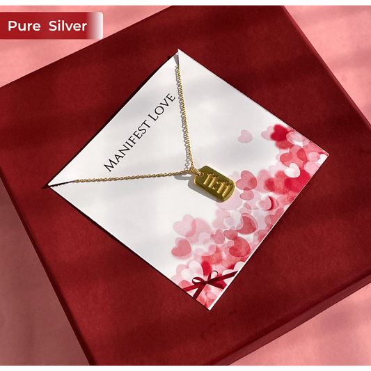 925 Silver 11:11 Manifest Pendant Necklace for Women | Gold Plated Chain Minimal Occasion Wear – Roovi