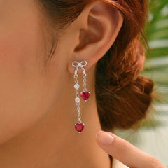 Roovi Oh So Cute Heart Dangler Earring in 925 Silver