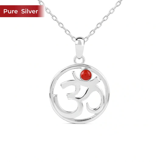 Roovi 925 Sterling Silver Om Spiritual Pendant for Women | Lightweight Minimal Pendant (Chain Not Included)