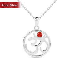 Roovi 925 Sterling Silver Om Spiritual Pendant for Women | Lightweight Minimal Pendant (Chain Not Included)