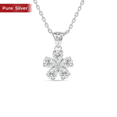 Roovi Floral Glow 925 Silver Pendant with Silver Chain
