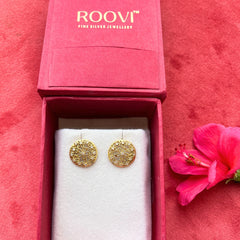 Roovi Sun Kissed Flower 925 Silver Earrings with 22kt Gold Plating