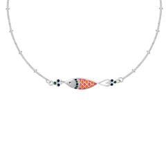Madhubani Maach 925 Silver Anklet for Women I 2 Pc