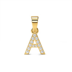 Roovi Initial Pendant in 925 Sterling Silver 18kt Gold Plated  Vermeil