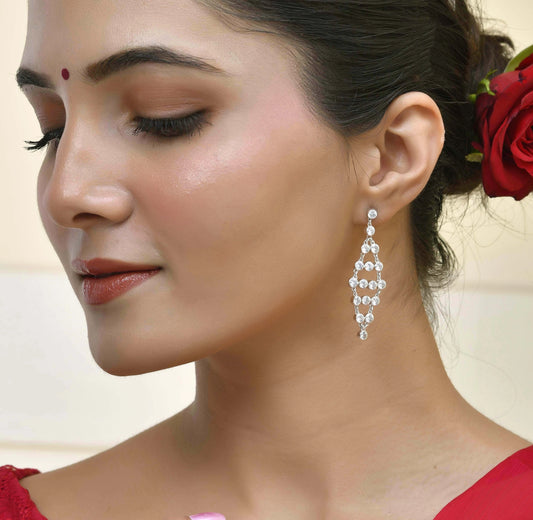 Dilruba Chandelier Earrings in 925 Silver