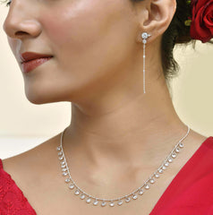 Chandani Partywear American Diamond Necklace in 925 Silver