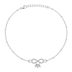 Desi Girl Infinity 925 Silver Anklet for Women I 2 Pc