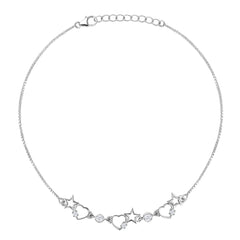 Linked My Heart & Star to You 925 Silver Anklet for Women I 2 Pc