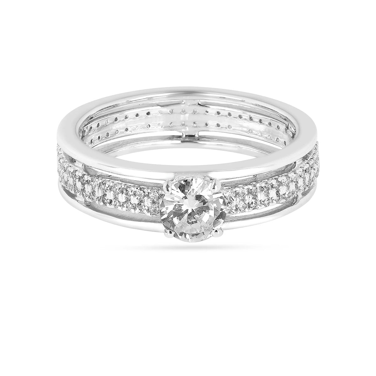 Buy 925 Silver Solitaire American Diamond Ring Online