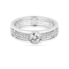 Buy 925 Silver Solitaire American Diamond Ring Online