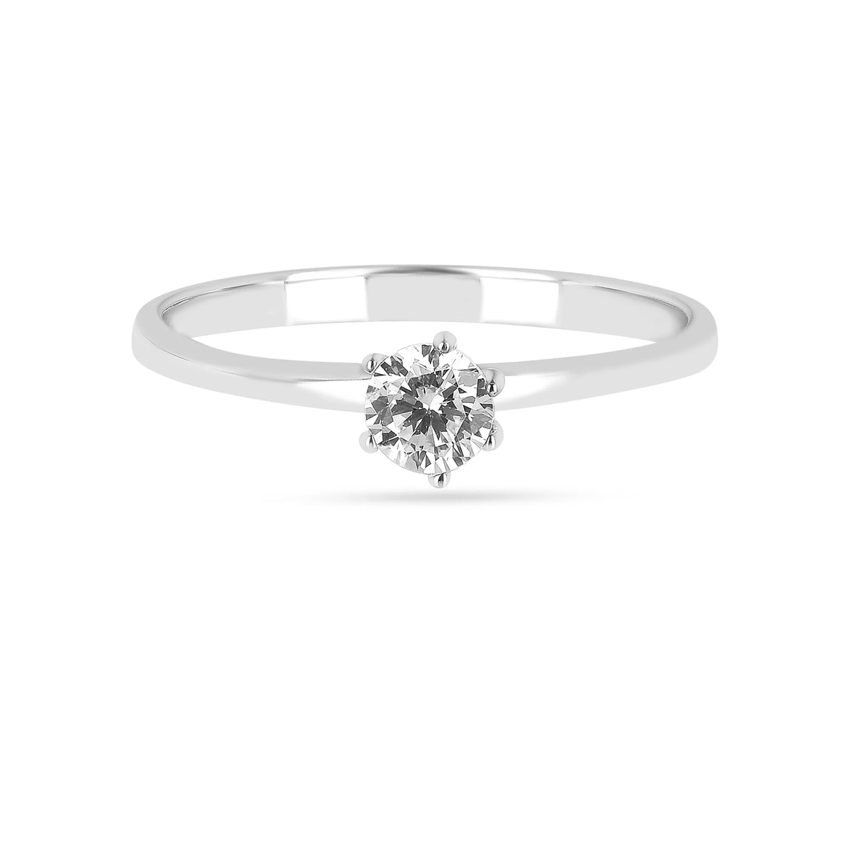 Shop 925 Silver Solitaire Ring with American Diamond