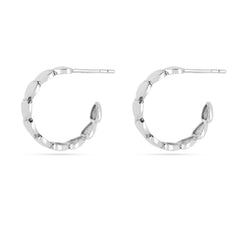 Roovi Heart to Heart 925 Silver Hoops