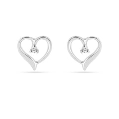 Buy Earrings Online - Heart Studs in 925 Silver