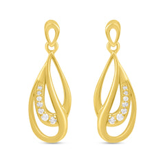 Roovi Spring Leaf Earrings in Pure 925 Silver with 22kt Gold Plating