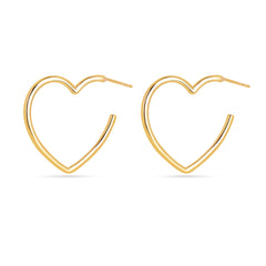 Buy Big Heart Gold Plated Hoops in 925 Silver