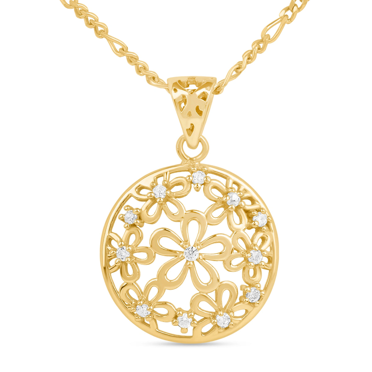 Roovi Sun Kissed Flower 925 Silver Necklace with 22kt Gold Plating