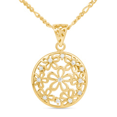Roovi Sun Kissed Flower 925 Silver Necklace with 22kt Gold Plating