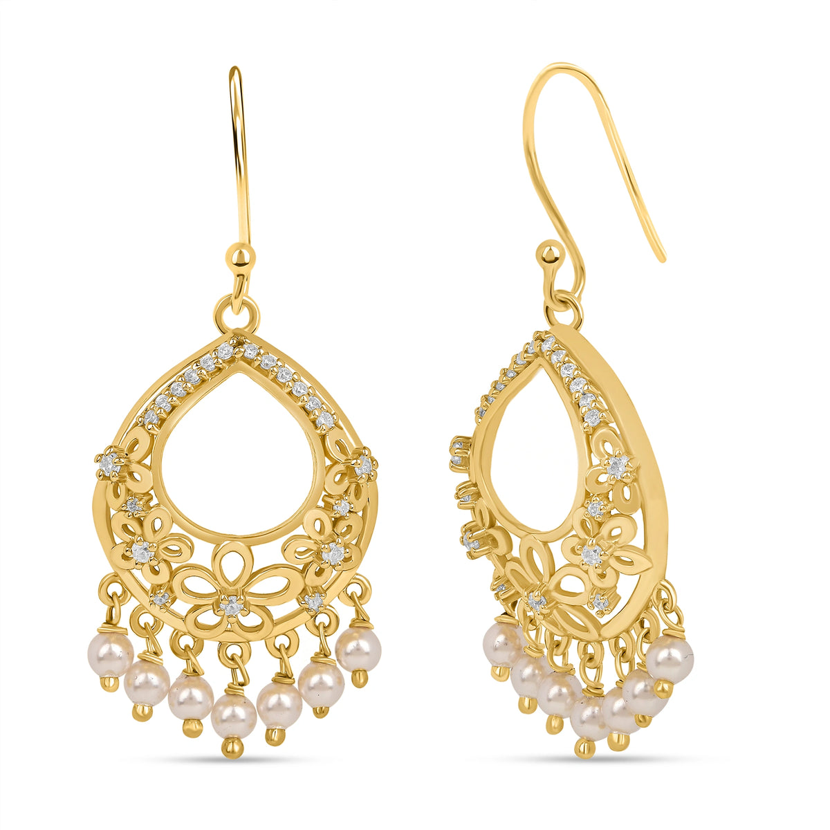 Roovi Gulnaz 925 Silver Jhumki Earrings with 22kt Gold Plating