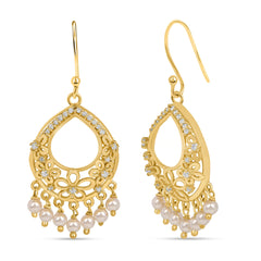 Roovi Gulnaz 925 Silver Jhumki Earrings with 22kt Gold Plating