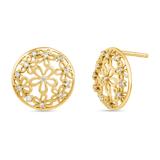 Roovi Sun Kissed Flower 925 Silver Earrings with 22kt Gold Plating