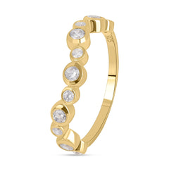 Saaz 925 Silver Stack Ring with 22kt Gold Plating