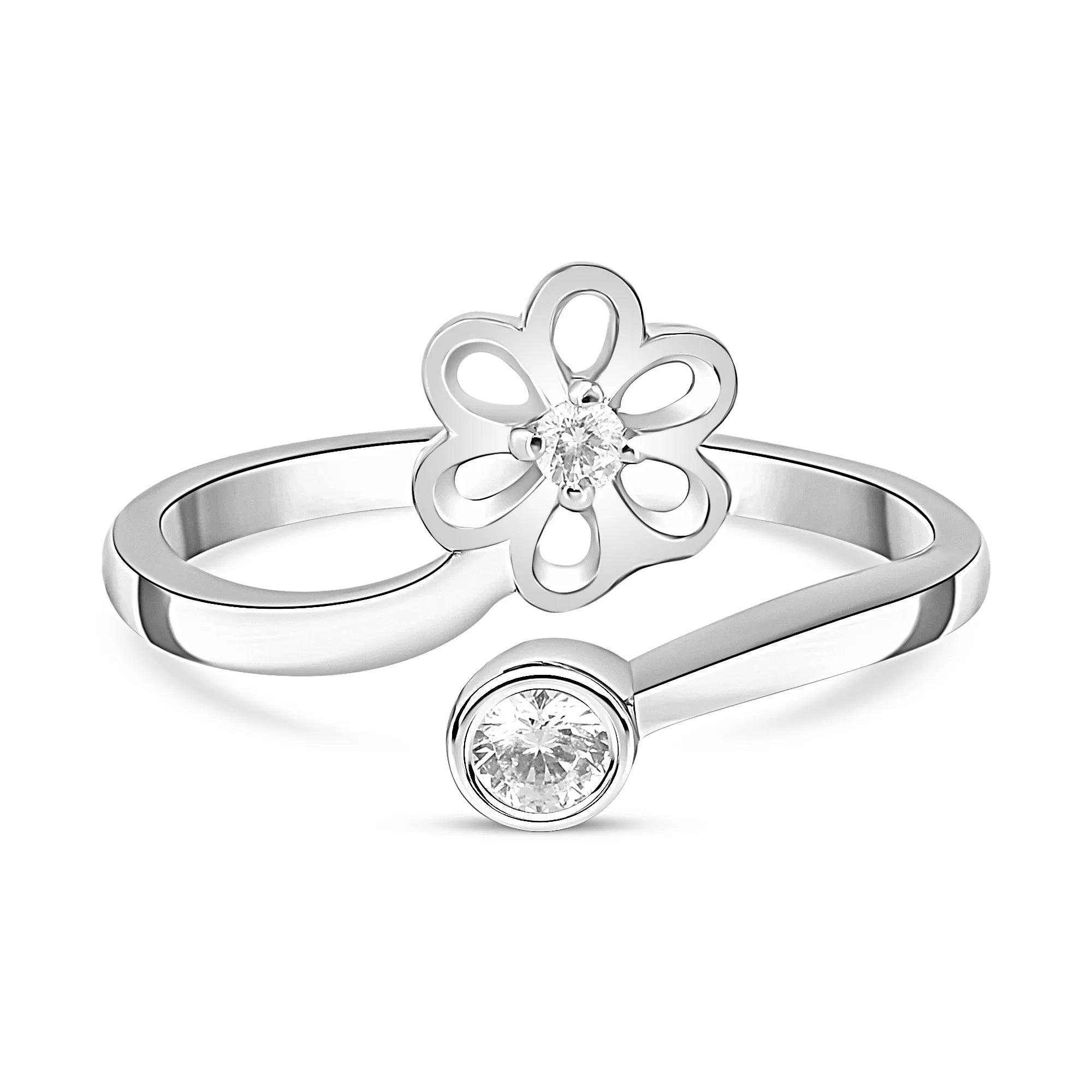 Online Purchase of Flora 925 Silver Flower Ring