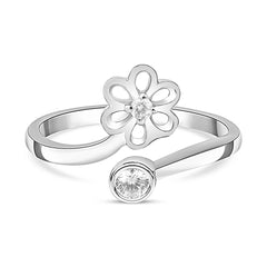 Online Purchase of Flora 925 Silver Flower Ring