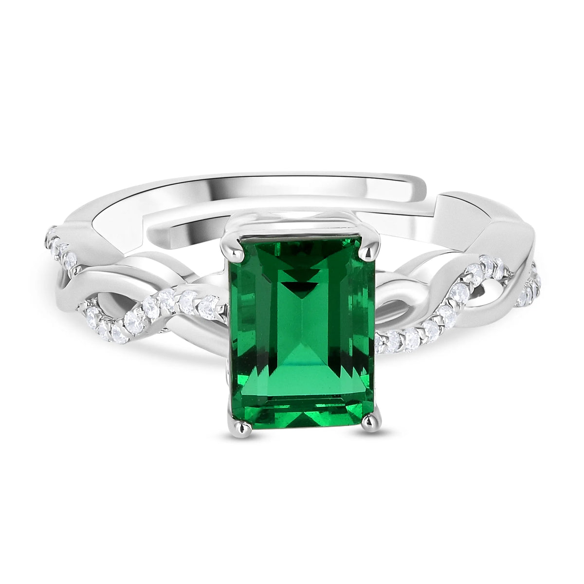 Buy Pure 925 Silver Emerald Ring Online