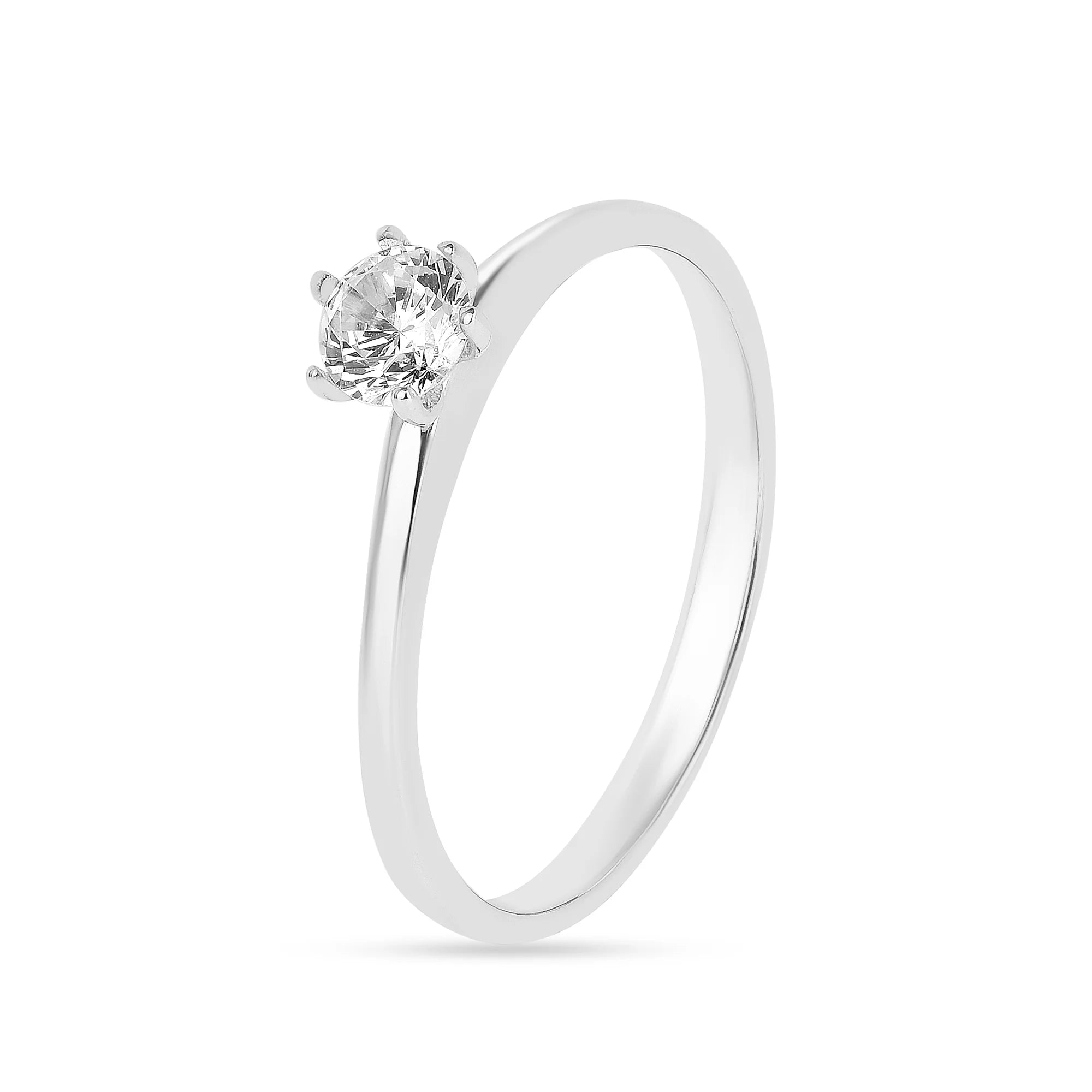 Roovi Simple Soliatire 925 Silver American Diamond Ring