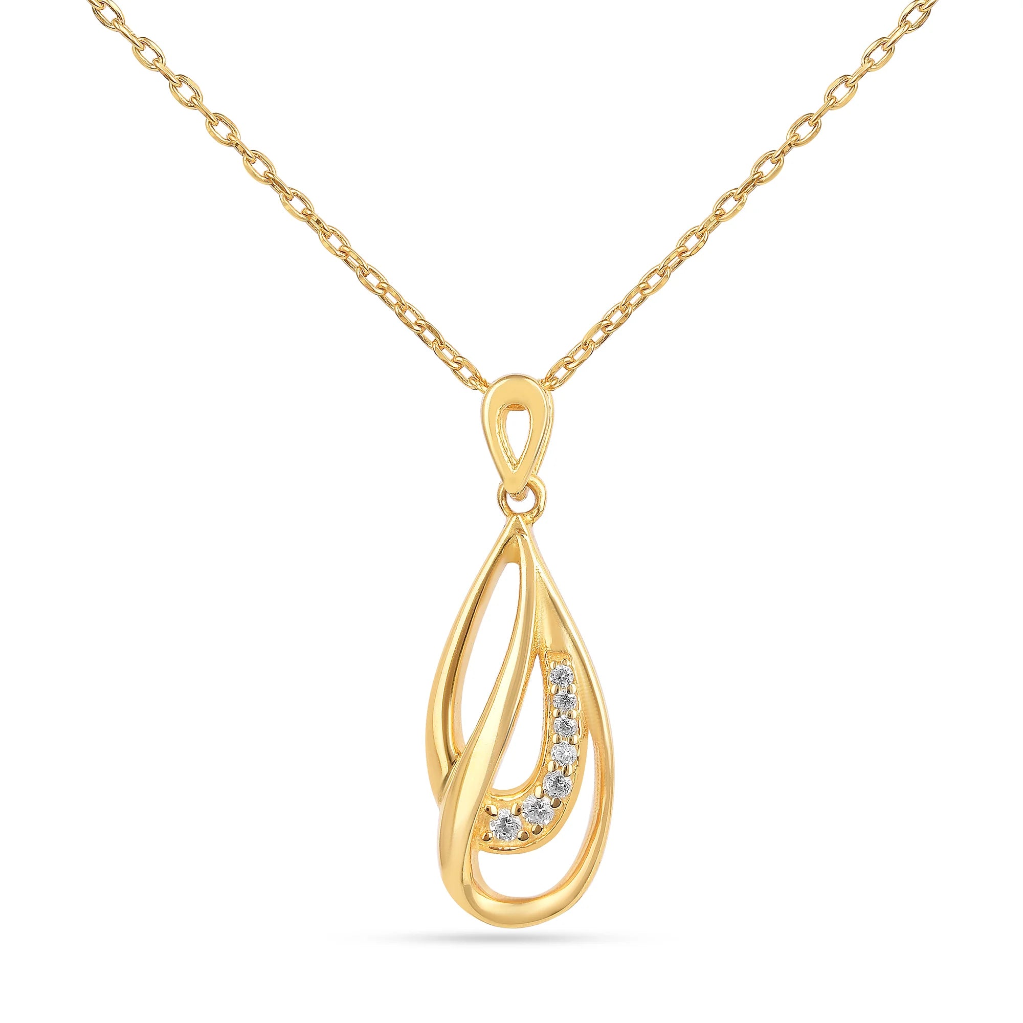 Buy Spring Leaf 22kt Gold Plated Necklace in 925 Silver