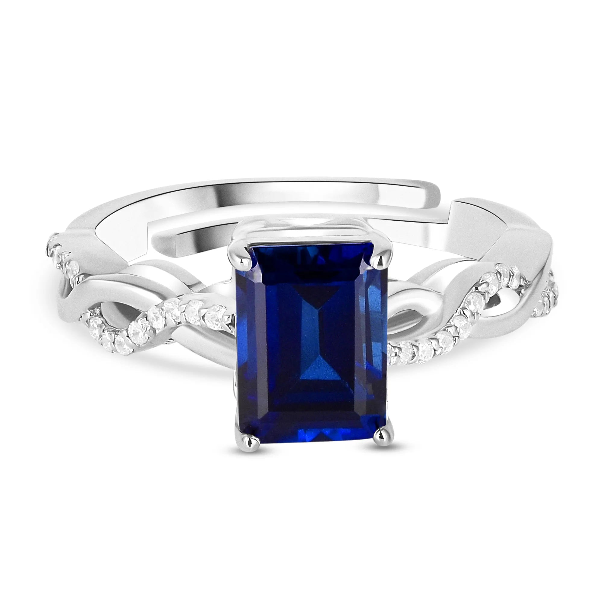 Buy Pure 925 Silver Blue Sapphire Gemstone Ring Online