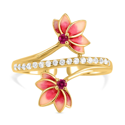 Buy Lotus Bloom Meenakari Ring