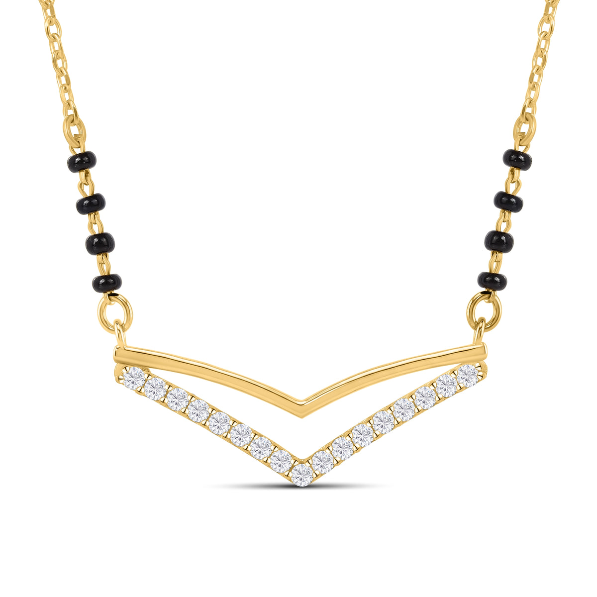 Roovi Tatva Lab Diamond Mangalsutra in 18kt Gold Vermeil