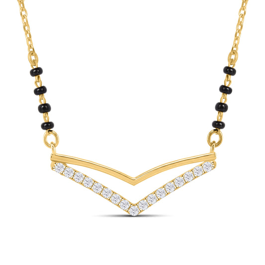 Roovi Tatva Lab Diamond Mangalsutra in 18kt Gold Vermeil