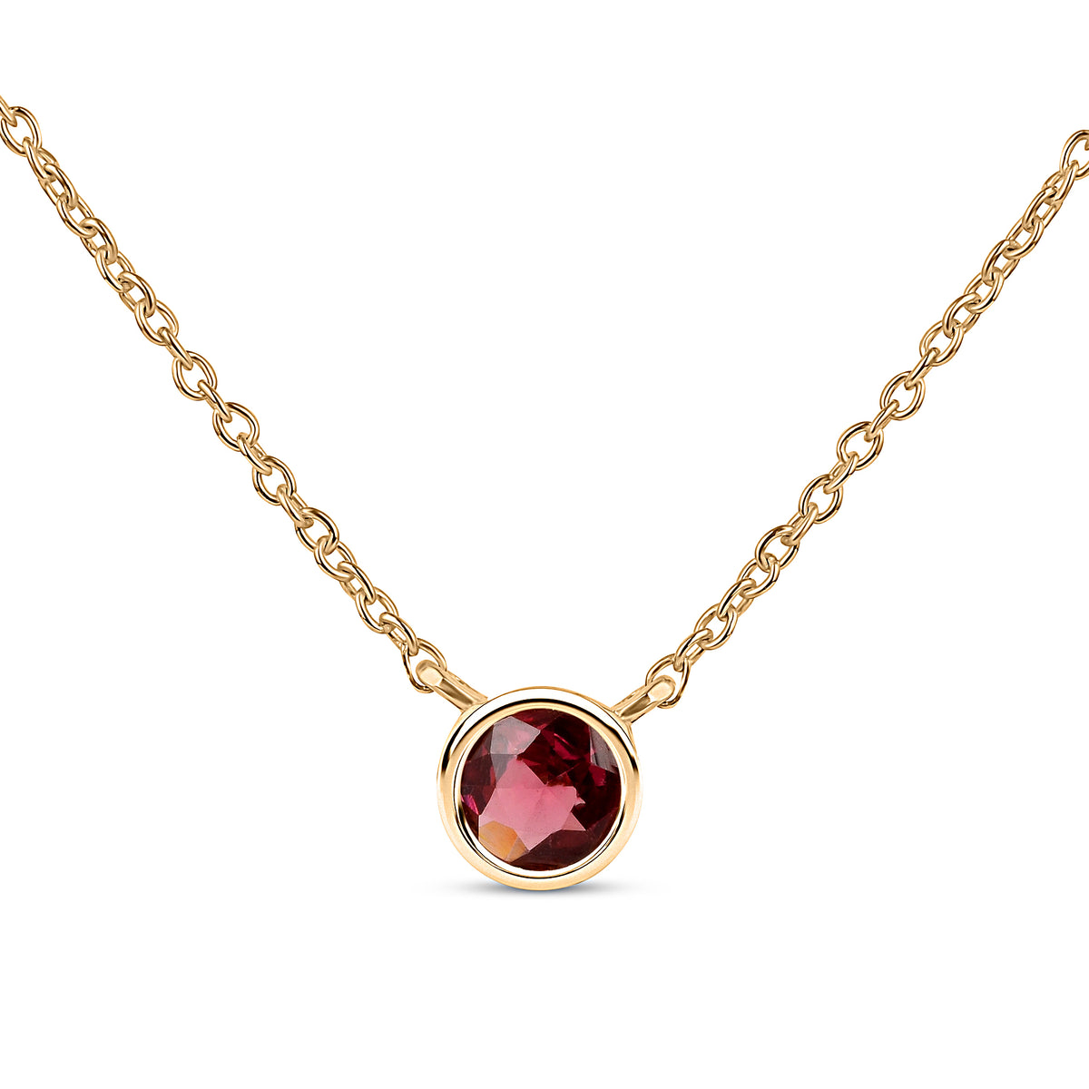 Buy 925 Silver January Birthstone Red Ruby Necklace