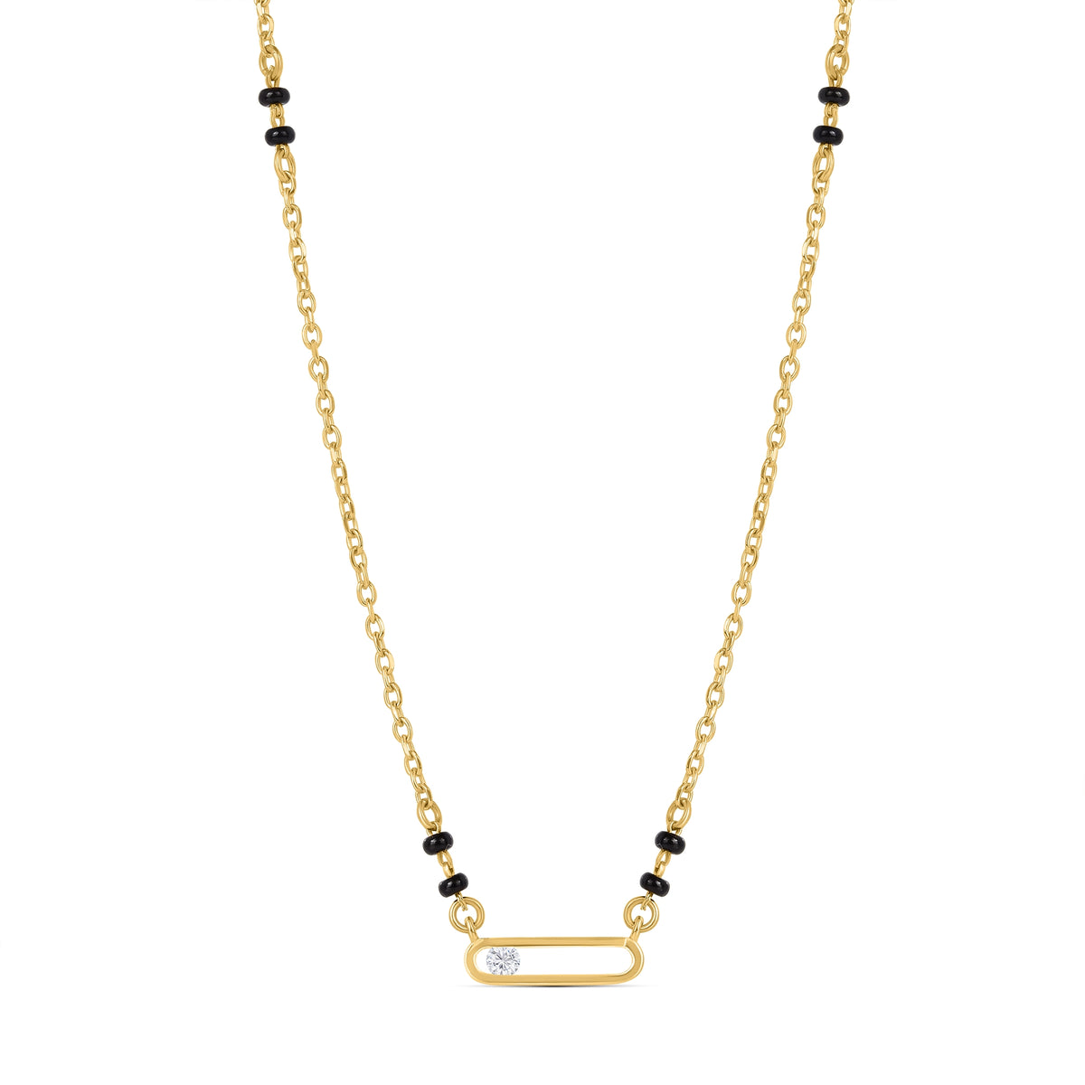 Roovi Radiant Mini Lab Diamond Mangalsutra in 18kt Gold Vermeil