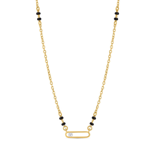 Roovi Radiant Mini Lab Diamond Mangalsutra in 18kt Gold Vermeil