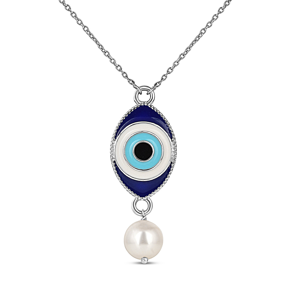 Order 925 Silver Necklace with Evil Eye and Pearl Online