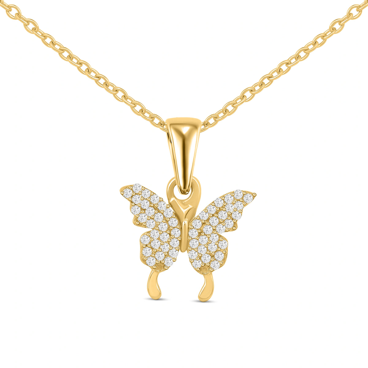 Roovi Magical Butterfly Pendant Necklace in 925 Sterling Silver