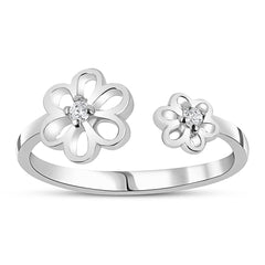 Order 925 Pure Silver Flower Toe Ring for Women