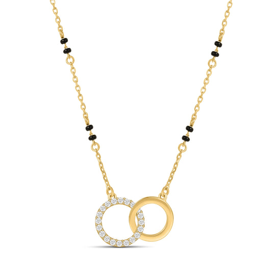Roovi You & Me Lab Diamond Mangalsutra in 18kt Gold Vermeil