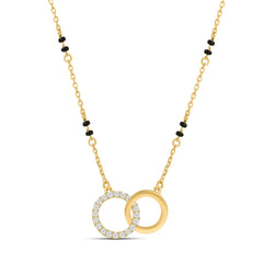 Roovi You & Me Lab Diamond Mangalsutra in 18kt Gold Vermeil