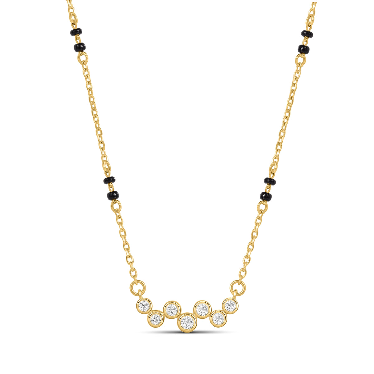 Roovi Aura Bezel Lab Diamond Mangalsutra in 18kt Gold Vermeil