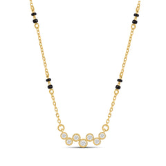 Roovi Aura Bezel Lab Diamond Mangalsutra in 18kt Gold Vermeil