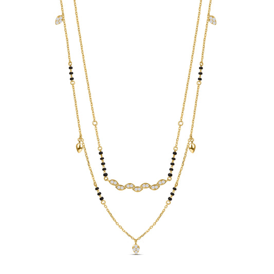 Roovi Myra Fine Lab Diamond Mangalsutra in 18kt Gold Vermeil