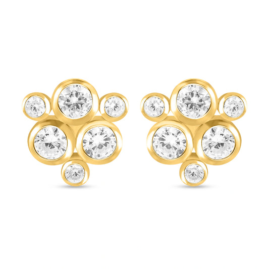 Rekha Partywear Studs in 925 Silver with 22kt Gold Plated