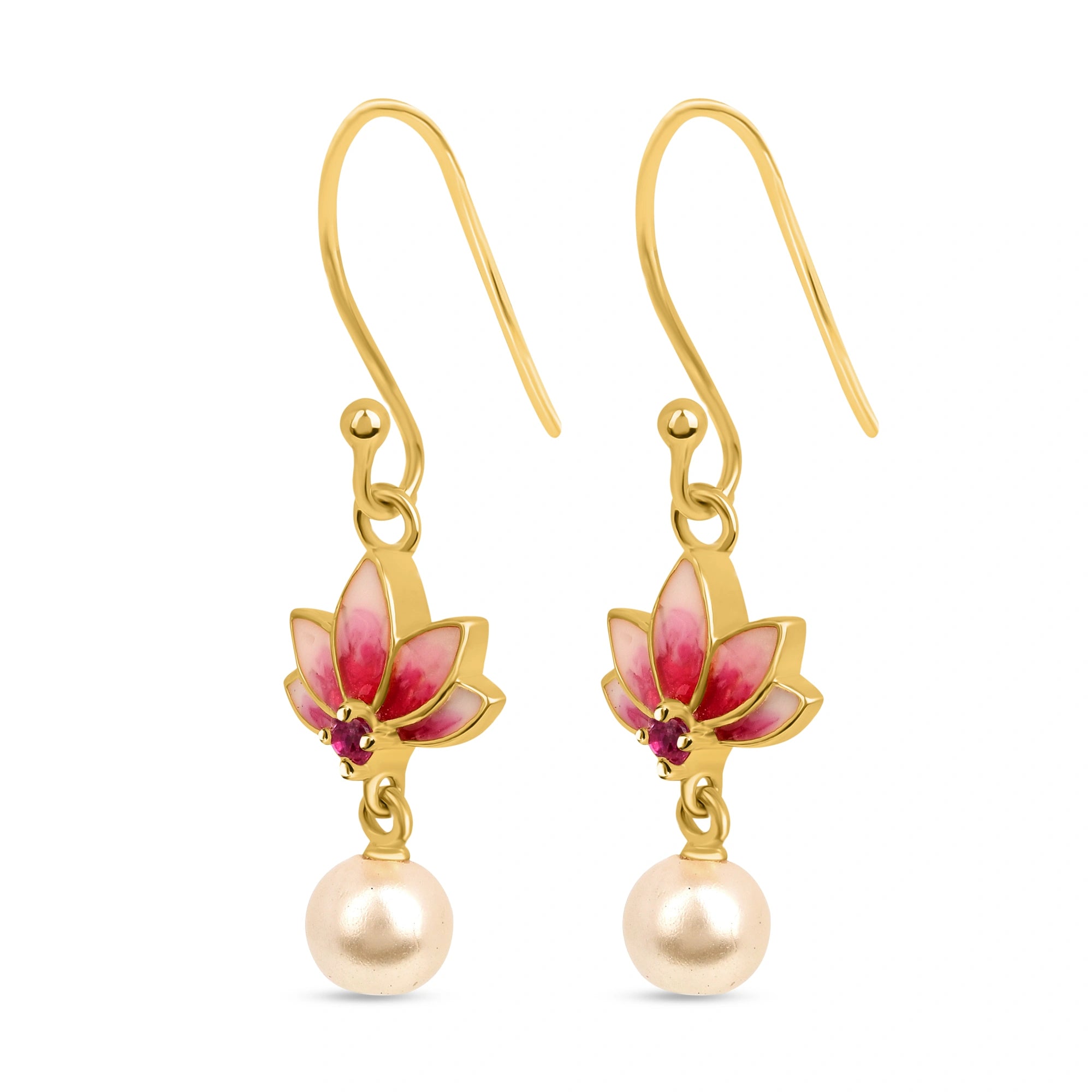 Buy Meenakari Lotus Grace Earrings