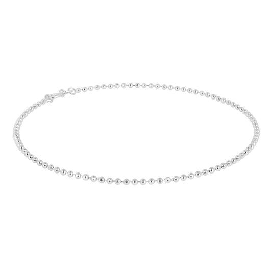 Roovi Classic 925 Silver Ball Chain Anklet I 2 Pc I