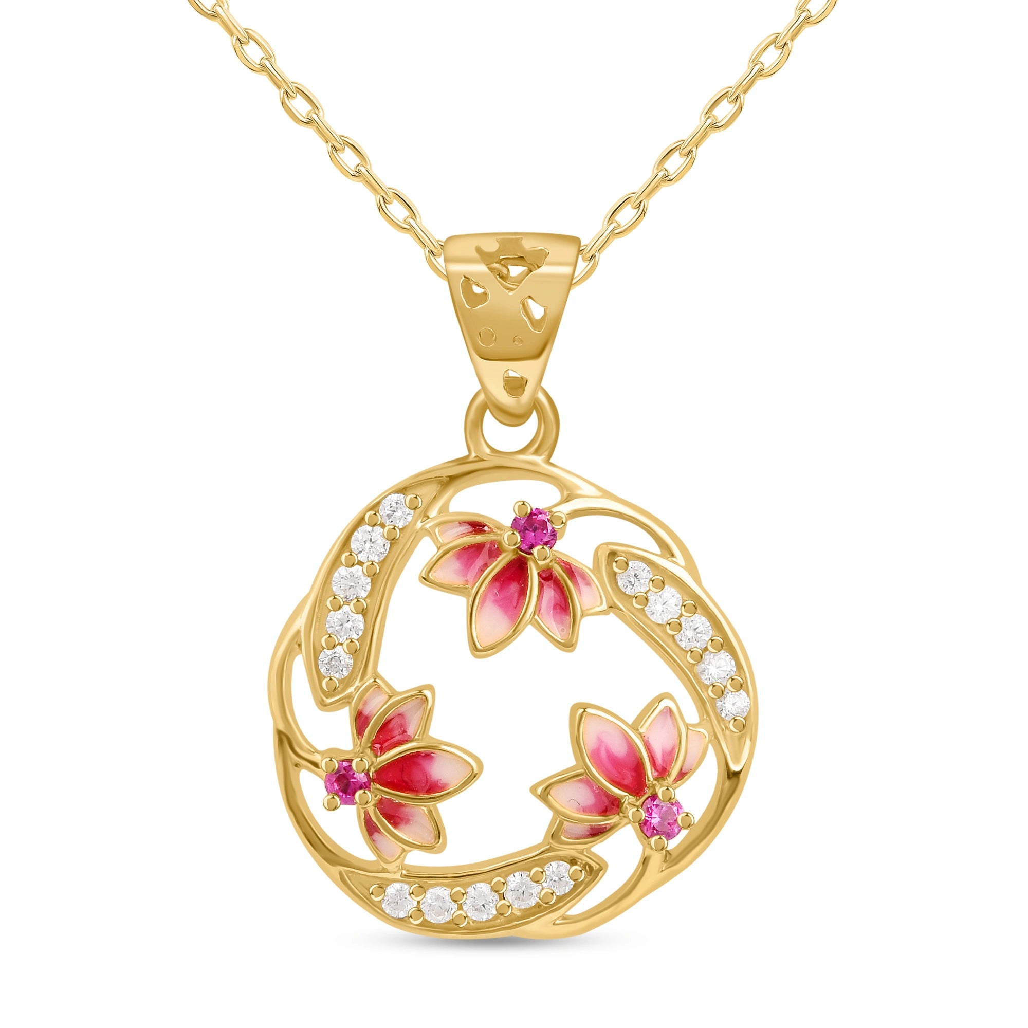 Buy Padma Lotus 925 Silver 22kt Gold Plated Necklace